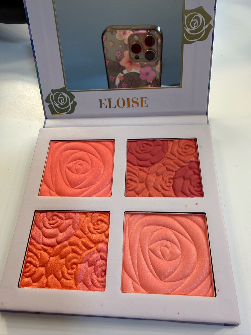 Eloise Four-Shade Blush Palette — Coral & Rose Pink Cheeks